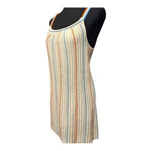 Chelsea & Violet (C & V) Striped Sleeveless Dress Multi Colored Size M